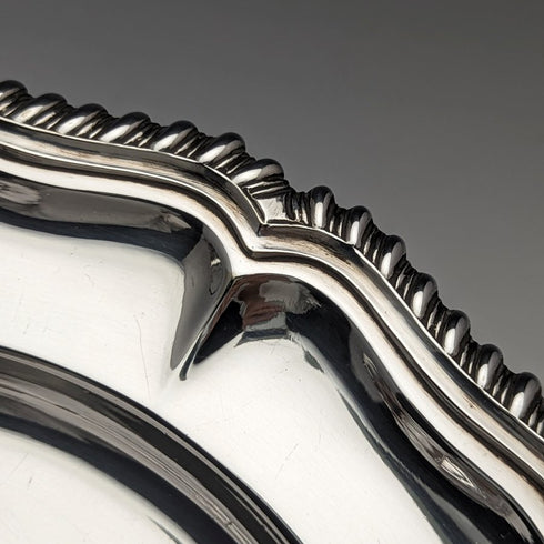 英国ヴィンテージ シルバープレート製 デザートプレート ペア 直径21cm